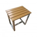 Tabouret Hammam douche inox et bois résiné