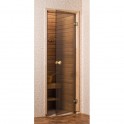 Porte de Sauna en verre sécurit 8 mm cadre en pin