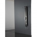 Colonne de douche balnéo en Inox noir finition "black mirror" 150X18cm S172
