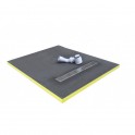 receveur de douche 90x90x3cm écoulement linéaire prêt à carreler avec siphon + Grille en inox