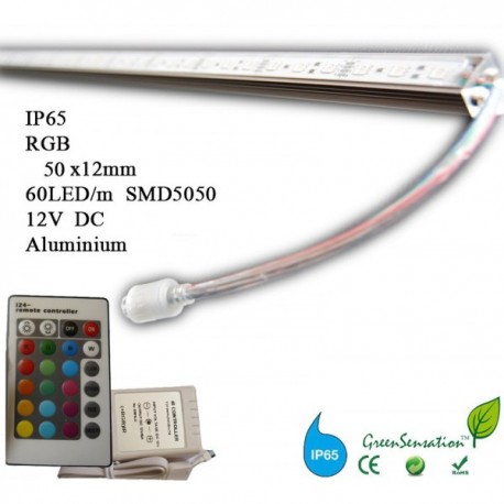 Réglette à LED couleurs 50cm RGB avec télécommande waterproof IP65 