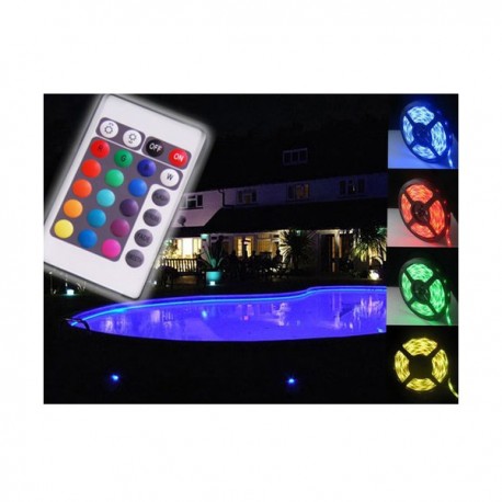 Ruban à LED RGB 5m IP68 étanche et immergeable avc télécommande IR