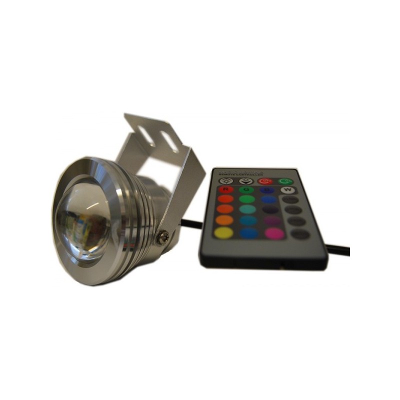Spot Projecteur LED Exterieur 10W RGB Télécommande IP67 Étanche